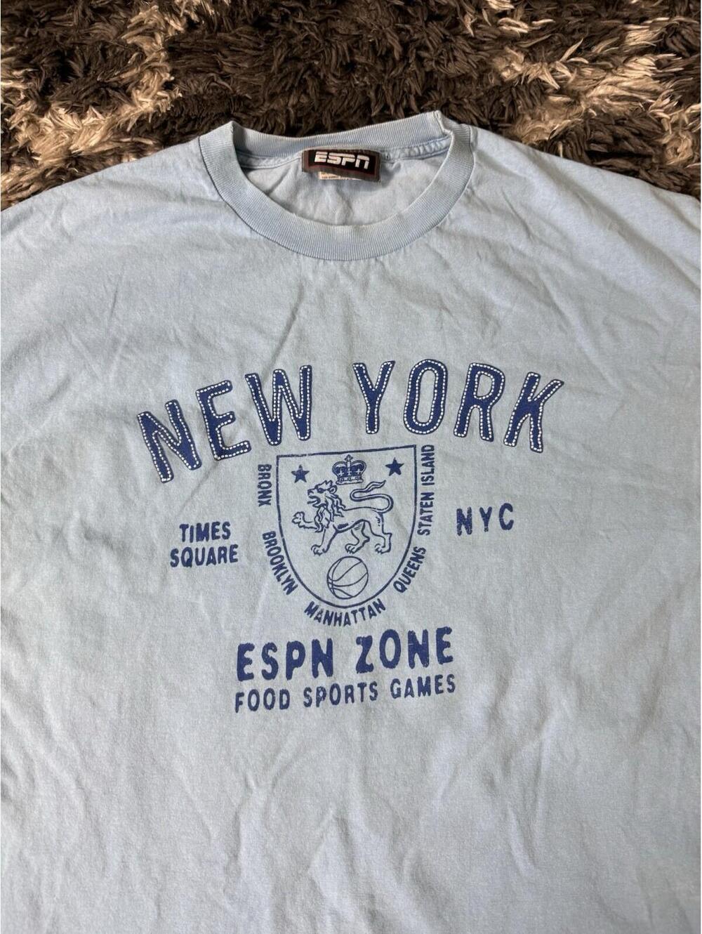 Vintage 90s ESPN New York T Shirt Men’s XL Blue Short Sleeve - Picture 3 of 11